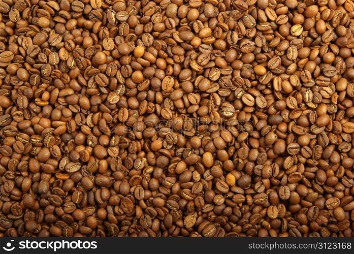 Close up of the aromatic coffe beans
