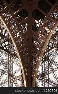 Close up of the Eiffel Tower.