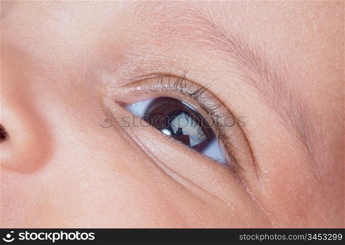 Close-up of the eye of a baby