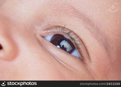 Close-up of the eye of a baby