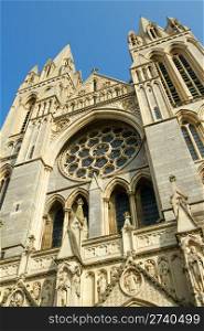 Close up of the front of Truro Cathedral, Cornwall UK.