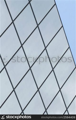Close-up of the glass wall of a building