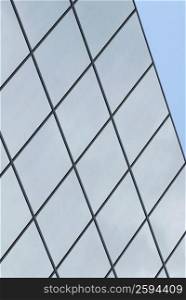 Close-up of the glass wall of a building