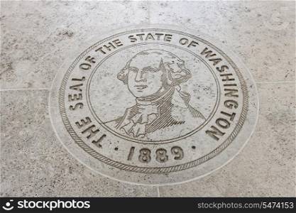 Close-up of The Seal of the State of Washington in Fort Bonifacio; Manila; Philippines