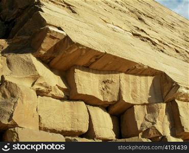 Close-up of the side of a pyramid, Bent Pyramid, Dashur, Egypt