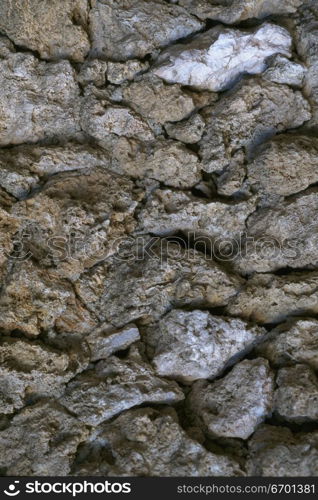 Close-up of the surface of a rock formation