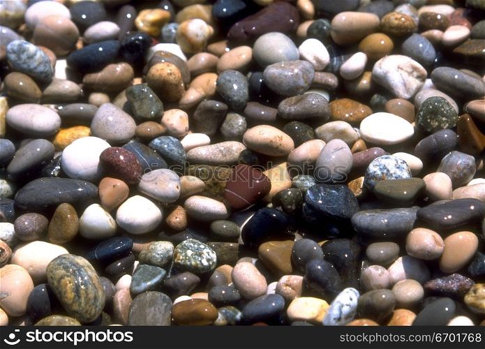 Close-up of the surface of river rocks