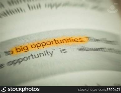 "Close up of the word "Opportunity" concept"