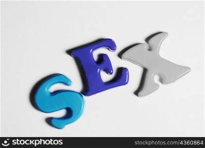 Close-up of the word sex
