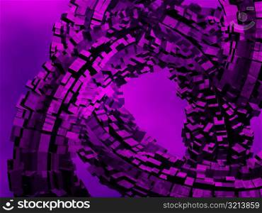 Close-up of three-dimensional pattern on a purple background