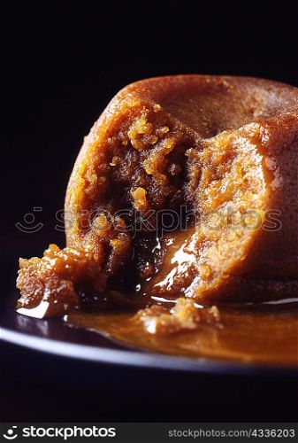 Close up of toffee pudding