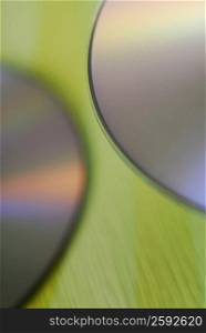 Close-up of two CDs