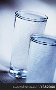 Close-up of two glasses of water