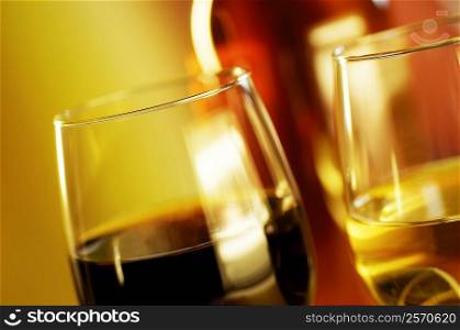 Close-up of two glasses of wine
