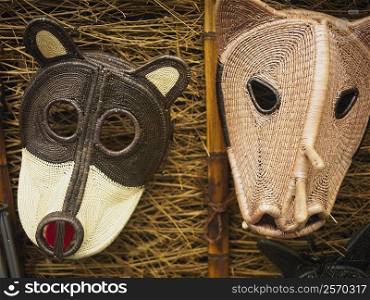 Close-up of two masks, Old Panama, Panama City, Panama