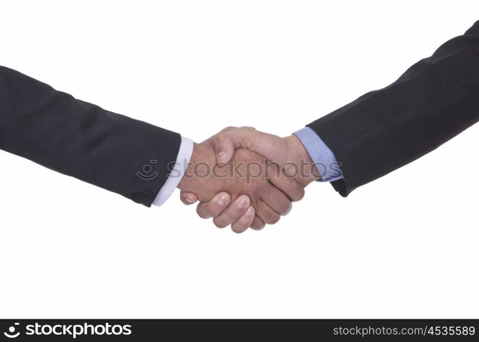 Close-up of two men shaking hands