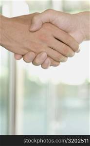 Close-up of two people shaking their hands