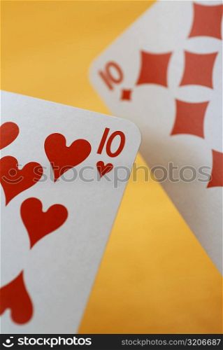Close-up of two playing cards