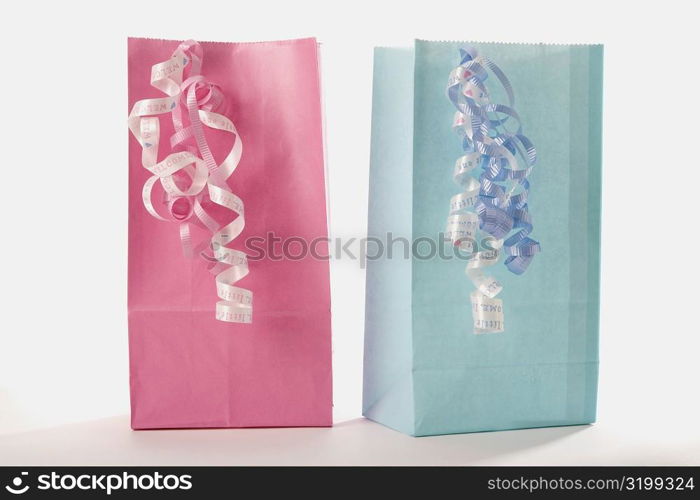 Close-up of two shopping bags