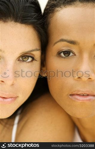 Close-up of two young women