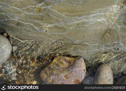 Close-up of underwater pebbles