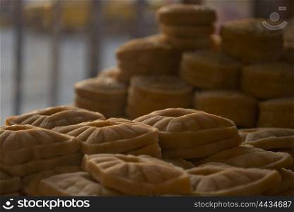 Close-up of various cookies