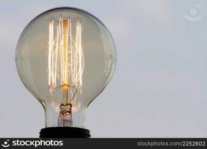 close up of vintage light bulb as creative concept