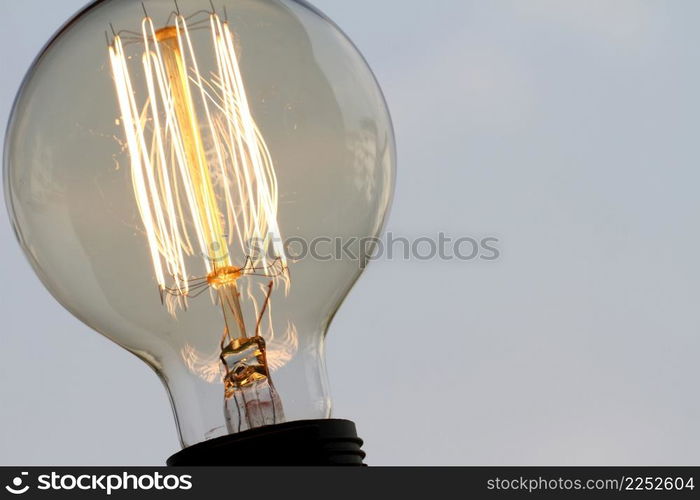 close up of vintage light bulb as creative concept