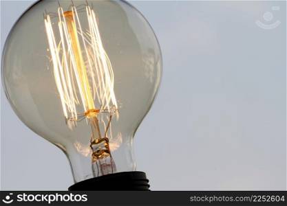 close up of vintage light bulb as creative concept