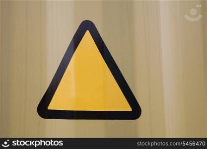 Close-up of warning triangle