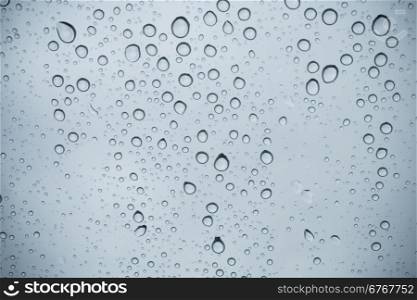 Close-up of water drops on glass surface