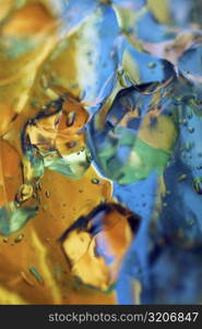 Close-up of water drops on ice cubes