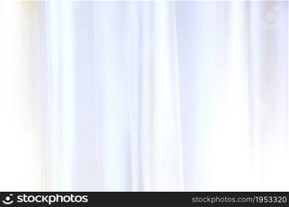 Close-Up Of White Curtain Or Drapes For Background, Used For Montage Product Display Or Design Visual Layout, Transparent White Curtain Waving On The Background, Beautiful Horizontal Wallpaper With Copyspace