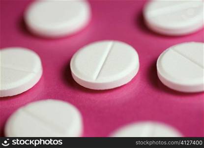Close-up of white pills