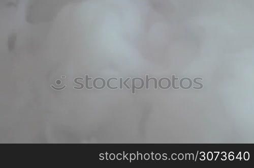 Close up of white smoke chaotic cloud