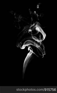 Close up of white smoke on black background. Abstract and texture concept.