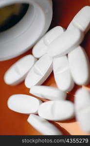 Close-up of white tablets