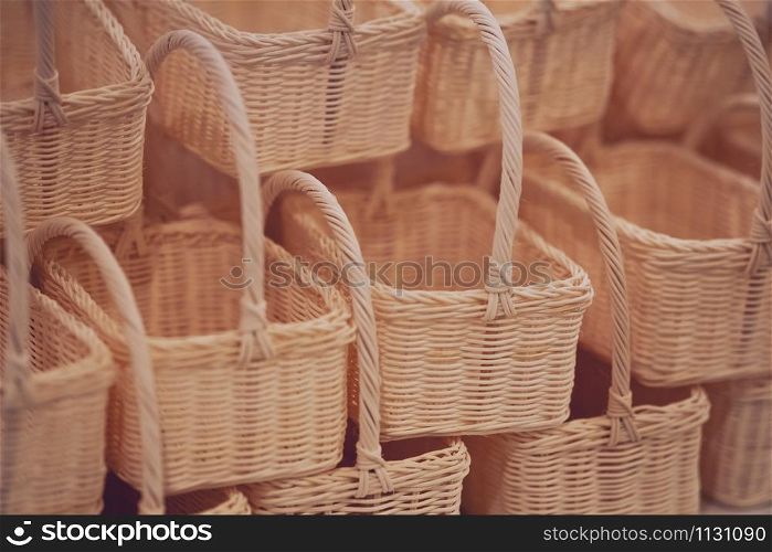 Close up of Wicker basket texture background