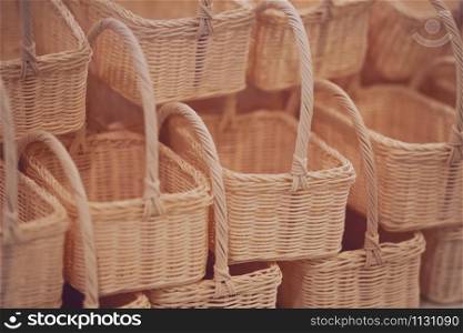 Close up of Wicker basket texture background