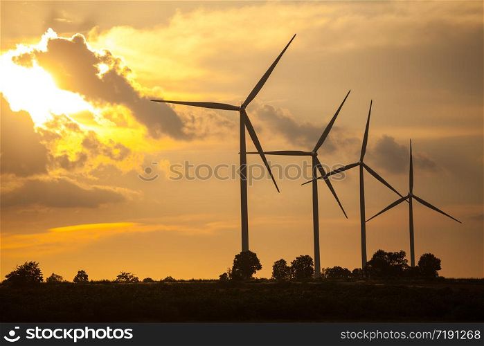 Close up of wind turbines