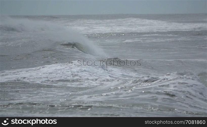 Close up of windy ocean waves