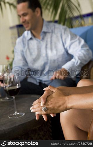 Close-up of woman&acute;s hands at social gathering