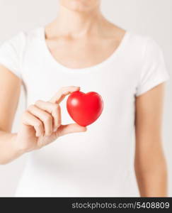 close up of woman hands with heart