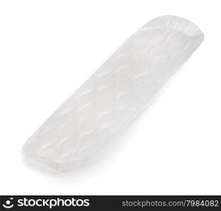 close up of woman hygiene protection on white background