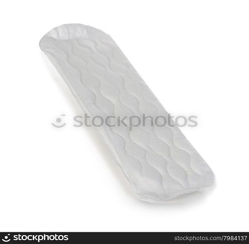 close up of woman hygiene protection on white background