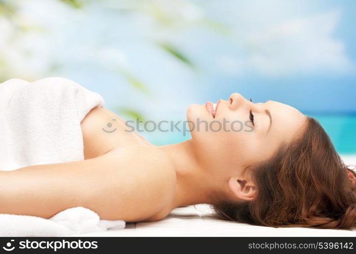 close up of woman on resort in spa