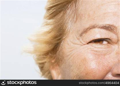 Close up of woman&rsquo;s face