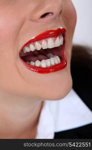 Close-up of woman&rsquo;s mouth