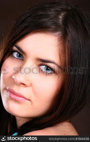 Close up of woman's face