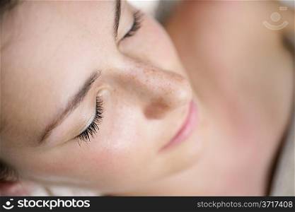 Close up of woman sleeping
